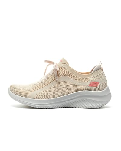 Skechers Ultra Flex 3.0 Big P Damen,Frauen Sneaker,Halbschuhe,Sportschuhe,Schnürschuhe,atmungsaktiv,Wechselfußbett,Women's,Beige,37 EU / 4 UK von Skechers