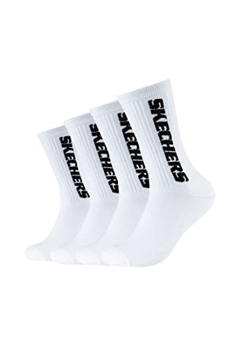 Skechers Unisex Tennissocken Cushioned 4er Pack 39/42 white von Skechers