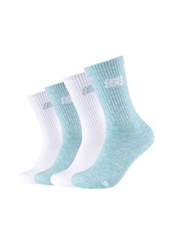 Skechers Unisex Tennissocken Cushioned 4er Pack 35/38 pastel turquoise melange von Skechers