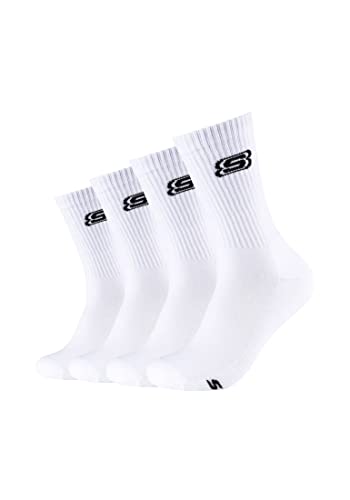 Skechers Unisex Tennissocken Cushioned 4er Pack 43/46 white von Skechers