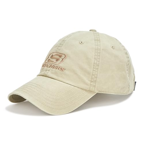 Skechers Unisex Washed Triple S Hat Baseballkappe, Natur, One Size von Skechers