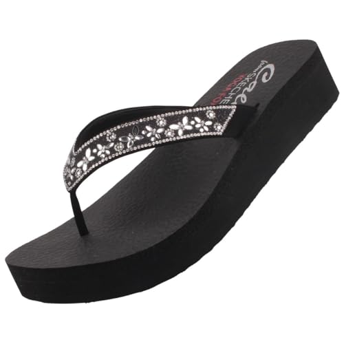 Skechers Vinyasa Butterfly Kiss Damen Zehentrenner Navy/Multi EU 38 von Skechers