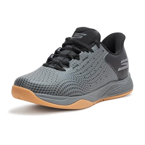 Skechers Viper Court Reload Herren-Sneaker, freihändig, Schwarz/Dunkelgrau, 41.5 EU von Skechers