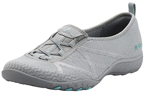 Skechers Women's Breathe-Easy-a Look Sneaker, Grey/Aqua, 7 M von Skechers