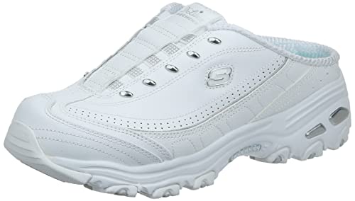 Skechers Women's D'Lites Fit Bright Sky Sport Sneaker Shoes, White/Silver, Size 6 von Skechers
