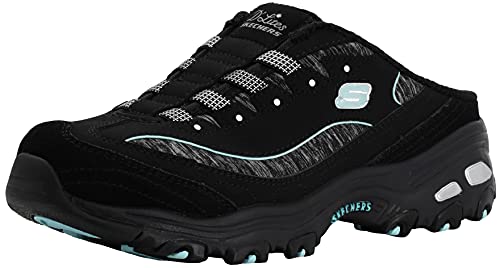 Skechers Women's D'Lites Slip-On Mule Sneaker Black/Aqua 6 von Skechers