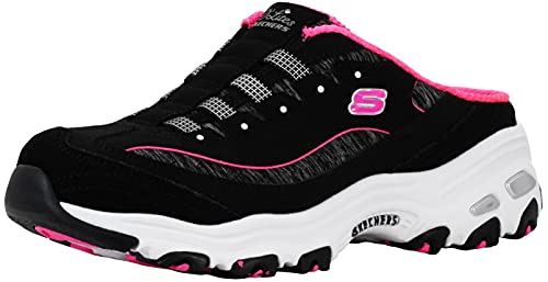 Skechers Women's D'Lites Slip-On Mule Sneaker Black/Hot Pink 7 von Skechers