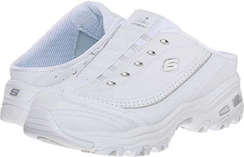 Skechers Women's D'Lites Wide Bright Sky Sport Sneaker Shoes, White/Silver, Size 8 von Skechers