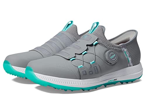 Skechers Damen Go Golf Elite 5 Arch Fit Wasserdichter Slip in Golfschuh Sneaker, Grau/Aqua, 40 EU von Skechers