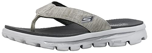 Skechers Women's Go Walk Move Solstice Thong Sandal White/Grey 11 von Skechers