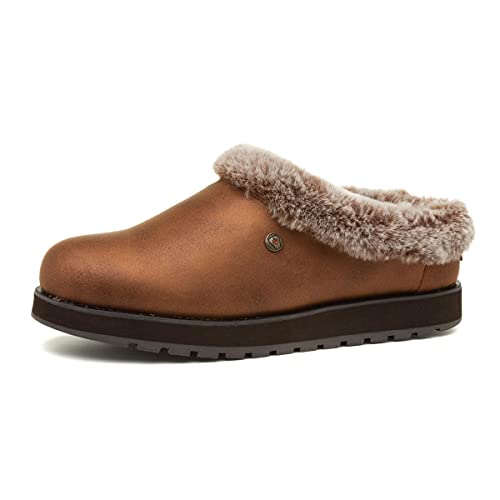 Skechers Damen Keepsakes R E M Flache Hausschuhe, Brown Microleather Faux Fur Line, 36 EU von Skechers