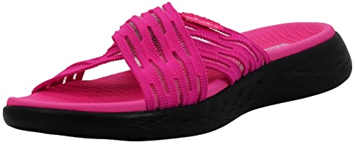 Skechers Women's On The Go 600-Sunrise Slide Sandal Black/Hot Pink 9 von Skechers