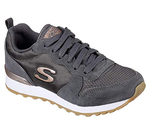 Skechers Damen Retros-og 85-goldn Gurl Sneaker, Grau Charcoal Suede Nylon Mesh Rose Gold Trim Ccl, 36 EU von Skechers