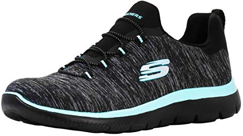 Skechers Women's Summits-Quick Getaway Sneaker Black/Aqua, 11 M US von Skechers