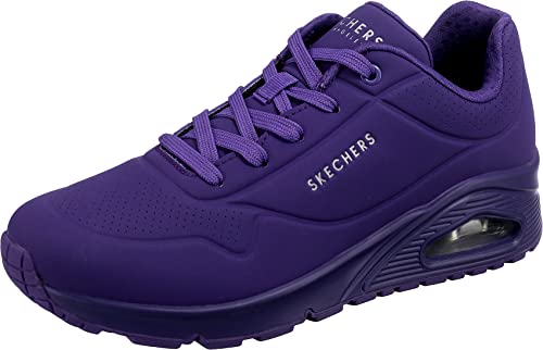 Skechers Damen UNO-Night Shades Luftgekühlter Memory-Schaum, Skech-air-Zwischensohle, Durabuck-obermaterial Sneaker, Purple, 37.5 EU Weit von Skechers