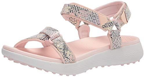 Skechers Womens 600 Spikeless Sandals Golf Shoe, Light Pink/Multi Snake Print, 8 US von Skechers