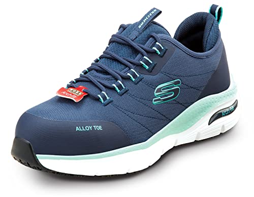 Skechers Work Arch Fit Sadie, Women's, Navy/Aqua, Athletic Style, Alloy Toe, EH, MaxTrax Slip Resistant, Work Shoe (10.0 M) von Skechers