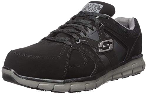 Skechers for Work Men's Synergy Ekron Work Shoe, Black/Charcoal, 9.5 W US von Skechers