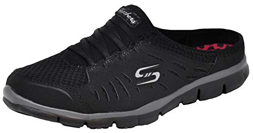 Skechers Sport Damen Gratis-No Limits Slip-On-Pantoletten Sneaker, Grau Mint, Schwarz, Größe 37 von Skechers