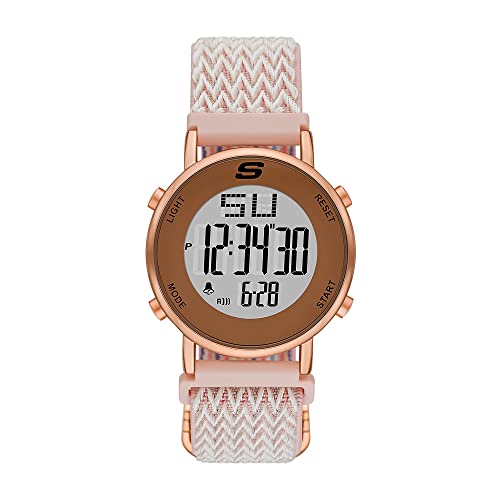 Skechers Uhr für Damen Magnolia, Digitales Uhrwerk, 40MM Rose Gold Legierungsgehäuse mit einem Nylonarmband, SR6268 von Skechers