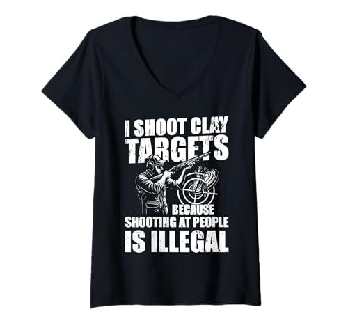 Damen I Shoot Clay Targets Skeet Shooting Clay Pigeon T-Shirt mit V-Ausschnitt Damen I Shoot Clay Targets Skeet Shooting Clay Pigeon T-Shirt mit V-Ausschnitt von Skeet Shooting Clay Pigeon Design