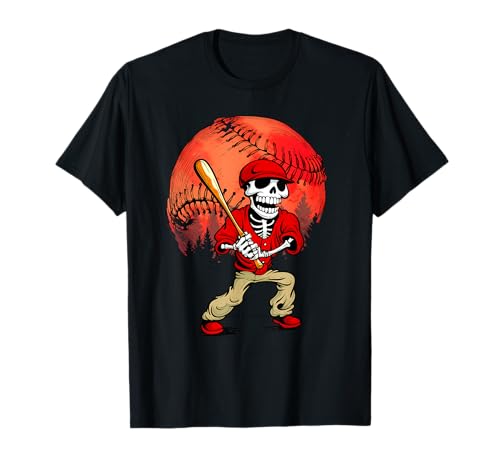Skelett Baseball Halloween Kostüm Lustiges Herren Jungen Kinder T-Shirt T-Shirt von Skeleton Baseball Halloween Boys Tees