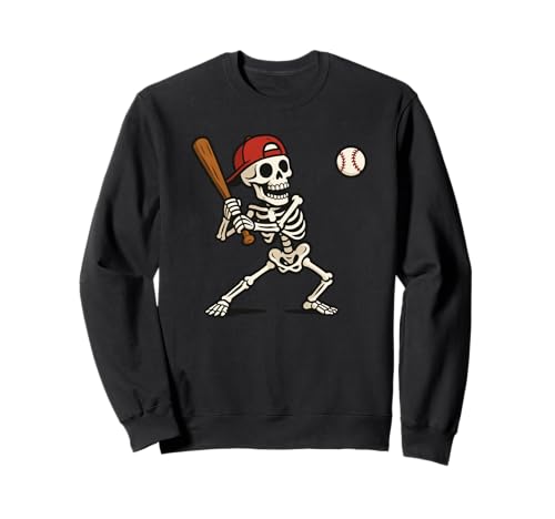 Funny Skeleton Batting Baseball Halloween Men Women Kids Sweatshirt Funny Skeleton Batting Baseball Halloween Men Women Kids Sweatshirt von Skeleton Baseball Halloween Costume Tee