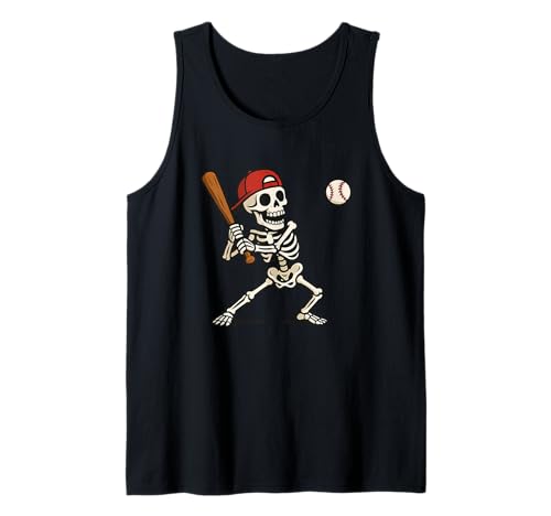 Funny Skeleton Batting Baseball Halloween Men Women Kids Tank Top von Skeleton Baseball Halloween Costume Tee