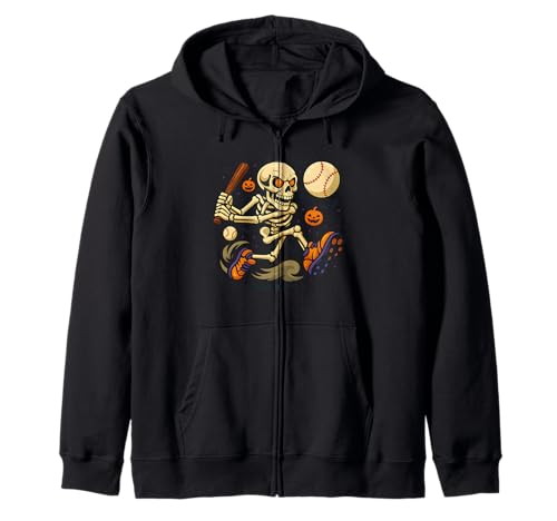Halloween Skelett Sport Spieler Lustig Baseball Jungen Herren Kapuzenjacke von Skeleton Baseball Player Coach Halloween