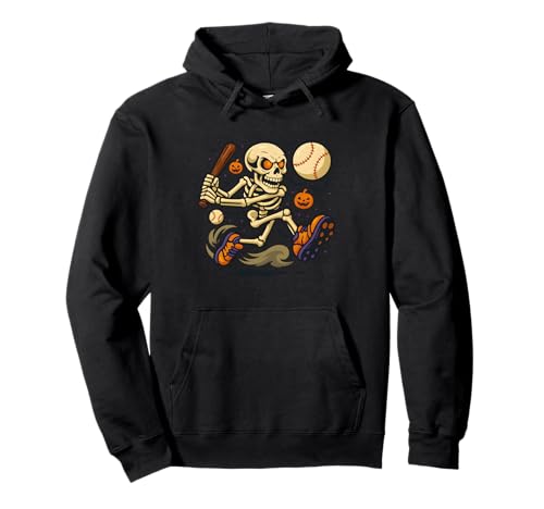 Halloween Skelett Sport Spieler Lustig Baseball Jungen Herren Pullover Hoodie von Skeleton Baseball Player Coach Halloween