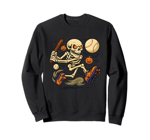 Halloween Skelett Sport Spieler Lustig Baseball Jungen Herren Sweatshirt von Skeleton Baseball Player Coach Halloween