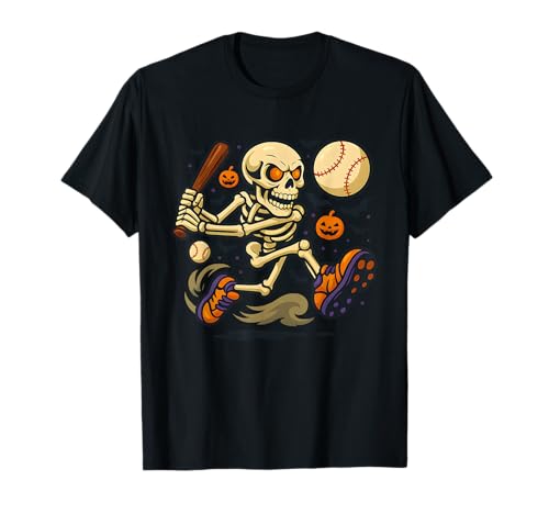 Halloween Skelett Sport Spieler Lustig Baseball Jungen Herren T-Shirt von Skeleton Baseball Player Coach Halloween