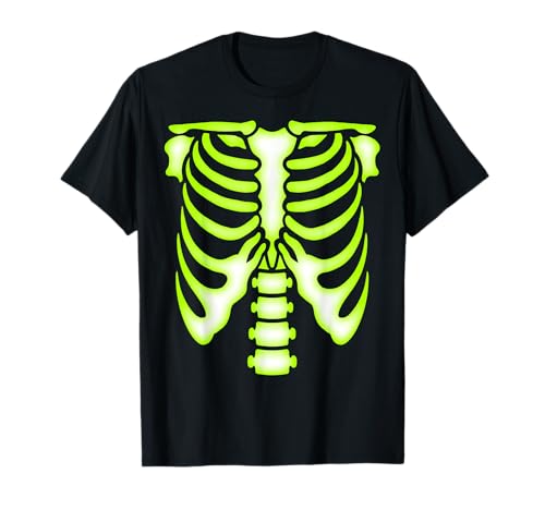 Skelett grün brustkorbes T-Shirt - Knochen Halloween-Kostüm T-Shirt von Skeleton Costume Halloween Tees
