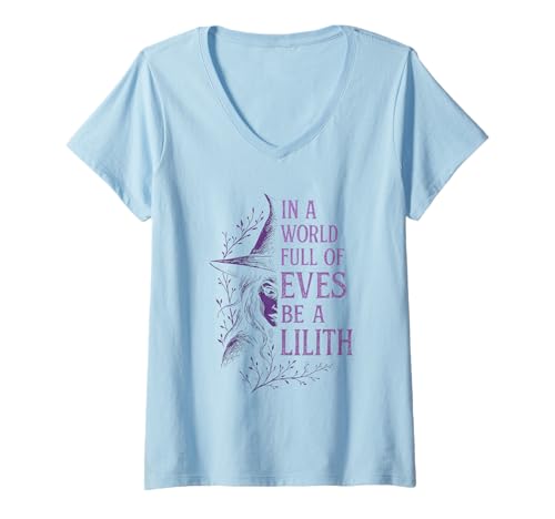 Damen Lilith In A World Of Eves Sei Eine Lilith Feminist Empowerment T-Shirt mit V-Ausschnitt Damen Lilith In A World Of Eves Sei Eine Lilith Feminist Empowerment T-Shirt mit V-Ausschnitt von Skeleton Dad Funny Skeleton Joke