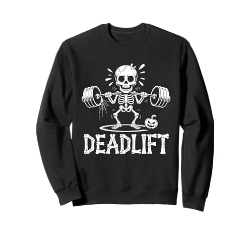 Kreuzheben Skelett Gewichtheben Lustig Gym Halloween Männer Jungen Sweatshirt von Skeleton Deadlift Gym Workout Fitness Powerlifting