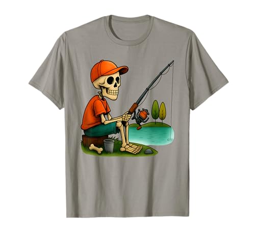 Fishing Skeleton Funny Halloween Costume Boys Kids T-Shirt von Skeleton Fishing Funny Halloween Men