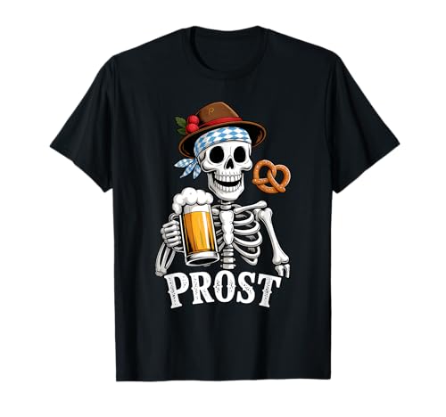 Prost Oktoberfest Skelett Trinken Bier Männer Frauen T-Shirt Prost Oktoberfest Skelett Trinken Bier Männer Frauen T-Shirt von Skeleton Germany Beer Festival Oktoberfest Tee BAI