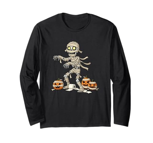 Lustiges Skelett Mama Kürbis Halloween Kinder Herren Damen Langarmshirt von Skeleton Lovers Cute Halloween Outfits Boy Girl