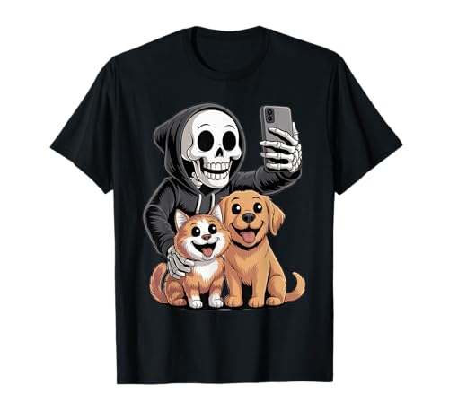 Skelett-Selfie mit Haustieren, lustig, Halloween, Jungen, Mädchen, Kinder T-Shirt Skelett-Selfie mit Haustieren, lustig, Halloween, Jungen, Mädchen, Kinder T-Shirt von Skeleton Selfie With Pets Funny Halloween