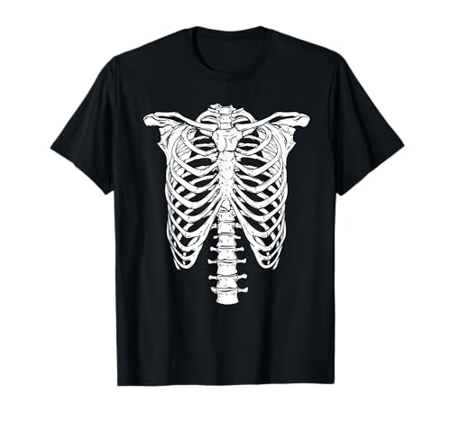 Skelett Rippenkäfig Geschenke Männer Frauen Halloween Kostüm Skelett T-Shirt von Skeleton Shirt Men Lazy Easy DIY Halloween Costume