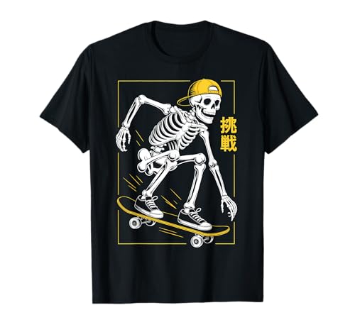 Halloween Skater Skelett für Jungen Skelett Skateboarding T-Shirt Halloween Skater Skelett für Jungen Skelett Skateboarding T-Shirt von Skeleton Skateboarding Graphic Japanese