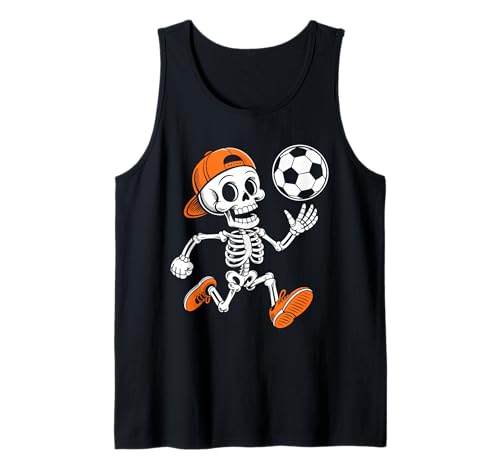 Skelett Fußball Shirt Ball Erwachsene Männer Teenager Junge Kinder Halloween Tank Top von Skeleton Soccer Football Player Shirts