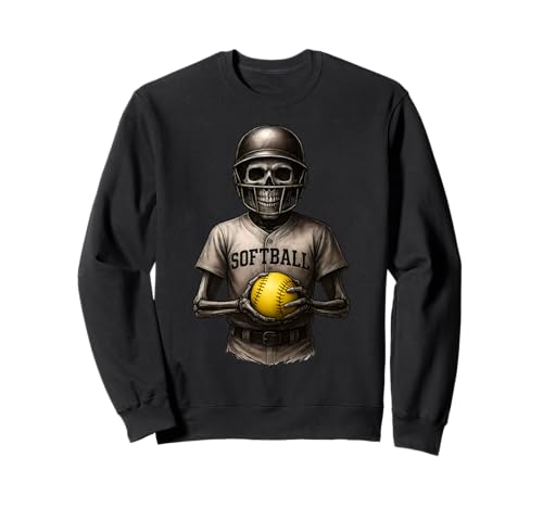 Gruseliges Skelett Softball Skelette Spieler Halloween Frauen Sweatshirt Gruseliges Skelett Softball Skelette Spieler Halloween Frauen Sweatshirt von Skeleton Softball Halloween Scary Sports