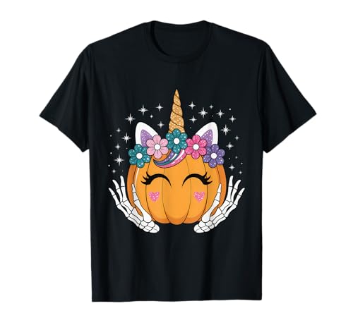 Einhorn Kürbis Halloween Halloween Skelett Junge Mädchen Frauen T-Shirt Einhorn Kürbis Halloween Halloween Skelett Junge Mädchen Frauen T-Shirt von Skeleton Unicorn Halloween Co.