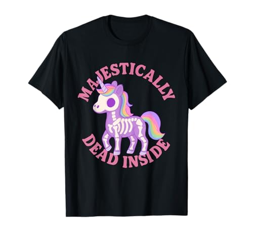 Majestically Dead Inside Skelett Einhorn Mädchen Junge Frauen T-Shirt Majestically Dead Inside Skelett Einhorn Mädchen Junge Frauen T-Shirt von Skeleton Unicorn Halloween Co.
