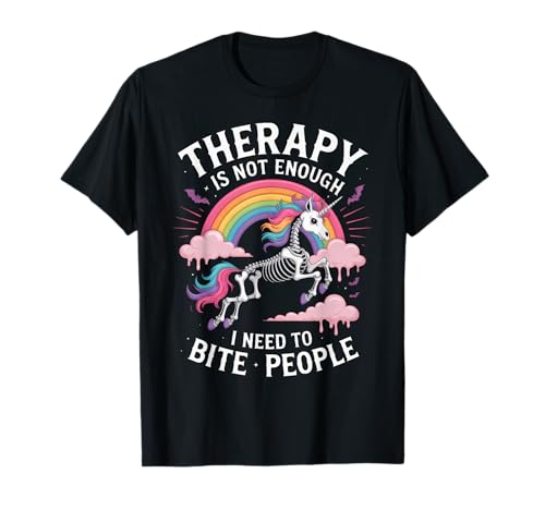 Skelett Einhorn Lustig Meme Therapie Witz Mädchen Junge Frauen T-Shirt Skelett Einhorn Lustig Meme Therapie Witz Mädchen Junge Frauen T-Shirt von Skeleton Unicorn Halloween Co.