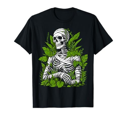 Skelett Mama bedeckt mit Gras Skelett Halloween lustig T-Shirt von Skeleton covered with grass