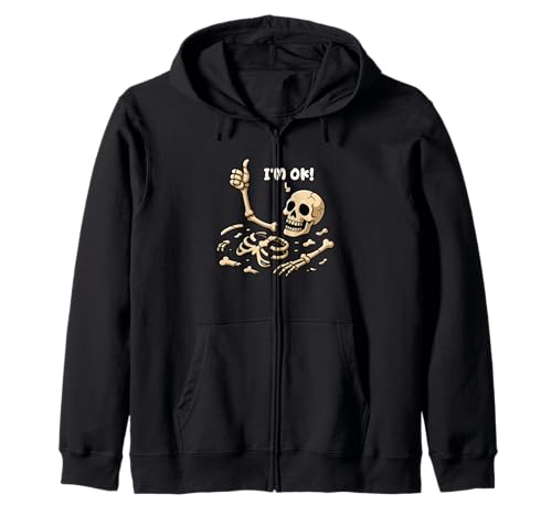 Lustiges Skelett Halloween I'm Ok Meme Humor Männer Frauen Kapuzenjacke Lustiges Skelett Halloween I'm Ok Meme Humor Männer Frauen Kapuzenjacke von SkeletonAxis1