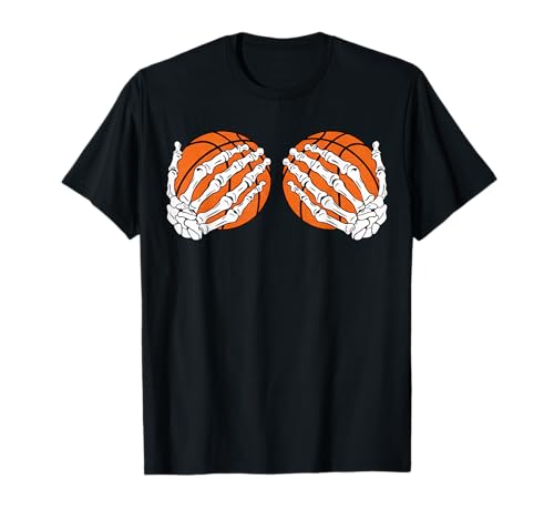 Lustiges Skelett Hand Halloween Basketball Sport Mädchen Frauen T-Shirt von SkeletonAxis1