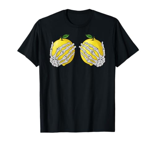 Lustiges Skelett Hand Halloween Zitrone Früchte Mädchen Frauen T-Shirt von SkeletonAxis1